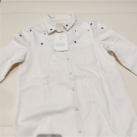Sezane tomboy * jcc denim Shirt with Blue Bird Embroidery - Picture 5 of 5